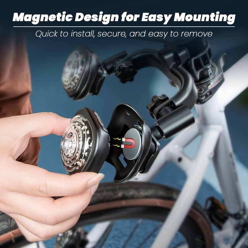 Luvan Smart Bike Light with Remote Controller - Sync Front & Rear LED Light Set, 5 Night & Daytime Mode | Turn Signals | Brake Lights, Rechargeable Bicycle Light for Night Riding, Dog, Running,Scooter - Image 4